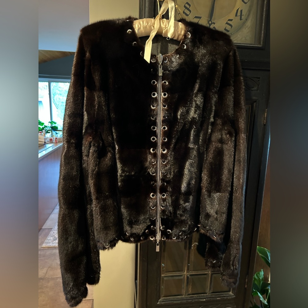Michael Kors Collection Reversible Mink Leather Jacket